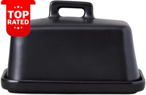Maxwell Williams Black Porcelain Butter Dish W Lid Gift Boxed - Picture 1 of 12