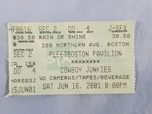 6-16-01 2001 COWBOY JUNKIES Ticket Stub Fleet Boston Pavilion - Picture 1 of 2