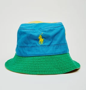 NEU! Polo Ralph Lauren Fischerhut Twill Farbblock blau/gelb bunt 60 $ - Bild 1 von 8