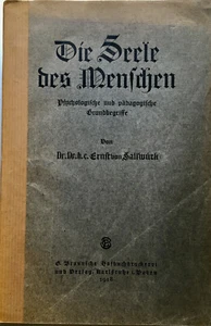 Die Seele des Menschen Ernst v. Sallwürk 1918 Psychologische + pädagogische... - Bild 1 von 1