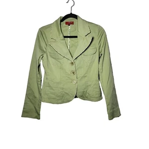Zinc Women's Lime Green 3 Button Blazer with Pockets Size Medium Y2K Neon - Picture 1 of 11