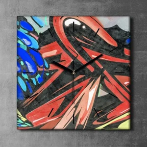 Silent Clock Canvas Photo Picture Image Urban Spray street art graffiti 30x30 - Picture 1 of 9