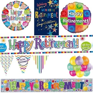 Retirement Party Decorations Banner Flag Buntings Greeting Cards Balloons - Picture 1 of 8