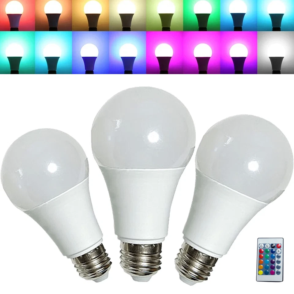 E27 RGB Globe Light Bulb 7W 9W 12W 2835SMD LED Lamp for Home Decor 165V-265V - Image 1 of 1