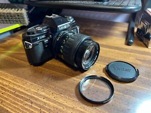 Minolta X-370s Film Camera w/ Vivitar ZOOM Lens ~ 28-70mm / 55mm ~ EUC