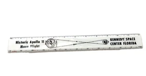 Millex Ruler Kennedy Space Center Florida Apollo 11 Moon Flight Plastic Vintage - Picture 1 of 7