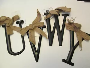 Schwarze Zinninitiale von Mud Pie, Buchstabe U, V, W oder Y, Neu mit Etikett - Bild 1 von 5