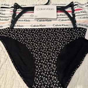 WOMENS SIZE MEDIUM CALVIN KLEIN BIKINI UNDERWEAR 5 PAIR PINK BLACK GRAY - Picture 1 of 12