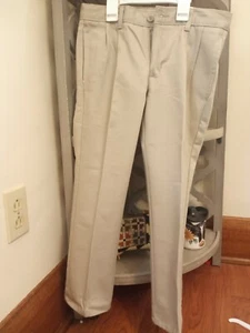 Izod Boys 8husky Wrinkle Free pleated adjustable waste tuff cotton   Dress Pants - Picture 1 of 4