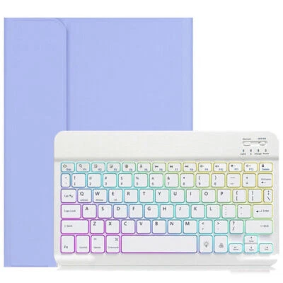 RGB Backlit Keyboard Case Mouse For Samsung Galaxy Tab A9+ S9 FE S8 S7 S6 Lite - Image 1 of 4