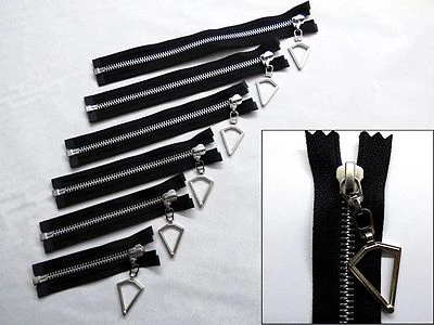 Zip, Zipper, Hanging Diamond Puller, Open End, Separating, Metal, YKK, Black