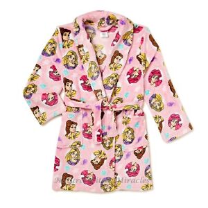 DISNEY Princess Girls Pajama Robe Size 4 6 8 10 Ariel Mermaid Rapunzel Belle NWT