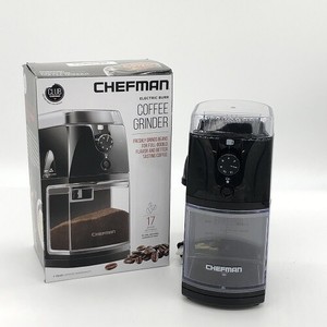 Chefman Coffee Grinder Up to 2.8oz Electric Burr Mill Freshly Grinds Beans Black