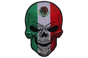 MEXICAN FLAG SKULL PUNISHER EMBROIDERED PATCH  **FREE SHIPPING** - Picture 1 of 1