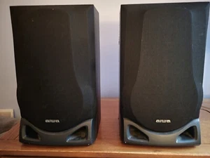 Vintage Aiwa SX-ZR25 Black Speakers - Picture 1 of 4
