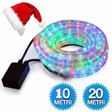 TUBO LUMINOSO LED LUCI DI NATALE IMPERMEABILE ESTERNO MULTICOLOR RGB 10 20 METRI