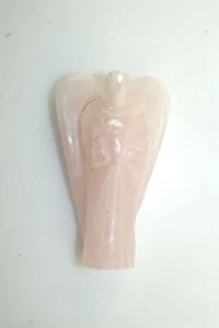 Hermosa estatuilla de ángel tallada real natural de 2,3"" sobre piedras preciosas de cuarzo - Imagen 1 de 12