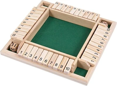 Large Close The Box Game Shut Box Dice Game Family Traditional Game Dice Toy UK - Image 1 of 4