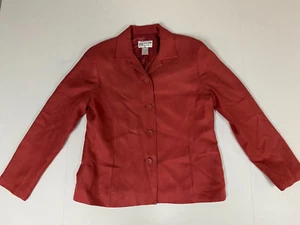 Pendleton Womens Jacket 4P petites Red formal casual one button Blazer - Picture 1 of 9