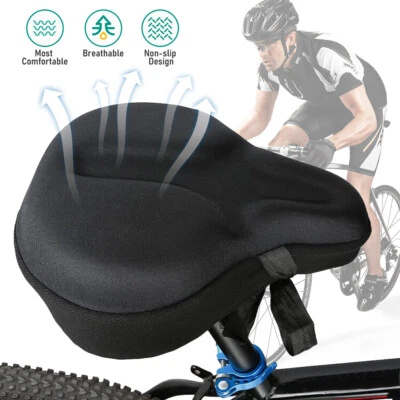 Comfort Bike Seat Cushion Soft Gel Extra Wide Big Bum Bicycle Saddle Pad US - Image 1 of 4