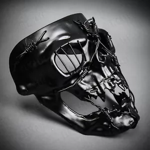 Schwarzer Pirat Halloween Tod Schädel Skelett Party Maskerade Cosplay Gesichtsmaske - Bild 1 von 5