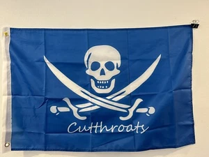 Pirate Cutthroats Blue & White Flag  2 x 3 Feet 100D Polyester Flag Banner - Picture 1 of 1
