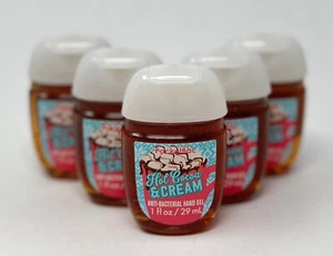 5 BATH & BODY WORKS HOT COCOA CREAM POCKETBAC ANTI BACTERIAL HAND GEL SANITIZER - Picture 1 of 5