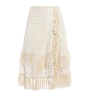 SEE BY CHLOE Boho Fransen Häkelrock beige Größe 36 - Bild 1 von 5