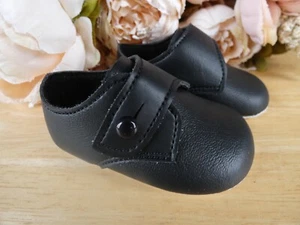 Scarpe bambino ragazzo nere carrozzina suola morbida occasioni speciali battesimo 0 3 6 12m - Foto 1 di 6
