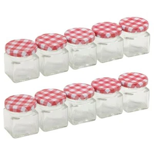 50ml Clear Glass Storage Mini Jar Container With Twisted Airtight Lid Set of 10 - Picture 1 of 2