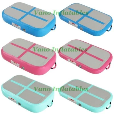Air Block Gymnastics Airtrack Mat Inflatable Tumble Mattress 100x60x10cm Blue - Image 1 of 2