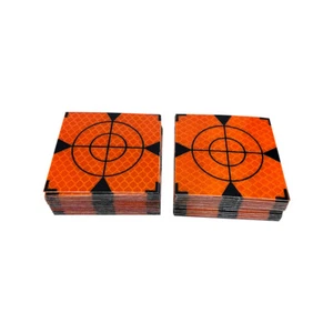 Neu 100 Stck. 3M Orange Reflektorfolie 50x50mm Reflektierendes Band Ziel für Vermessung - Bild 1 von 5