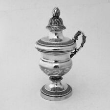 Covered Footed Cup Eagle Head Handle Italian Silver 19th Century