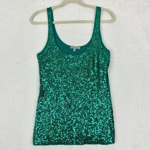 Charlotte Russe Vintage Y2K Sequins Tank Top Size Medium Teal - Picture 1 of 4