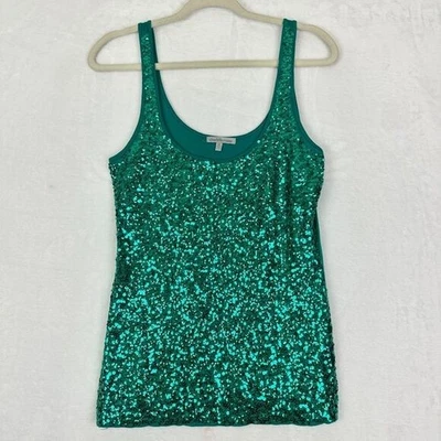 Camiseta sin mangas Charlotte Russe vintage lentejuelas Y2K talla mediana verde azulado Foto 1 de 4