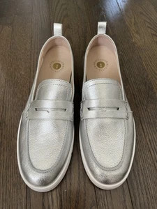 Zapatos mocasines Vionic Uptown de cuero plateado para mujer 12 BD 09 2023 - Imagen 1 de 5