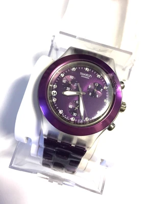 SWATCH DIAPHANE -  SVCK4048AG  FULL BLOODED BLUEBERRY  - BRAND NEW ! - Image 1 of 4