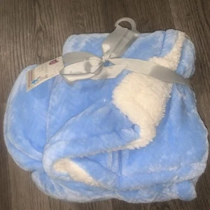Parents Choice Walmart Royal Plüsch Babydecke Blau Weich Sherpa Gesteppt Neu mit Etikett - Bild 1 von 4