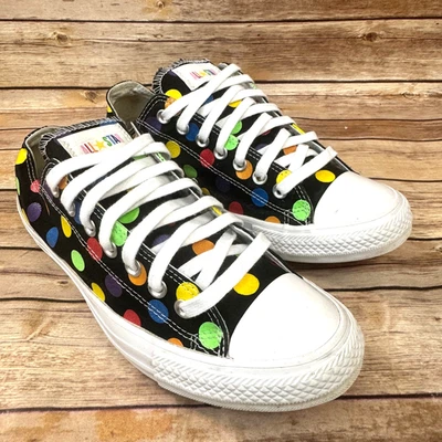 Tênis Converse Chuck Taylor All Star Miley Cyrus preto arco-íris Polkadot cano baixo - Imagem 1 de 4