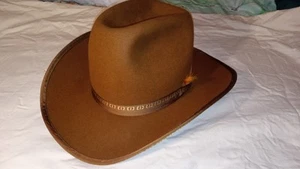 1975 Calgary Stampede 7x Full Fur Mens Felt Cowboy Hat Size 7 Brown Vintage - Picture 1 of 11