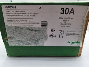 NEW SQUARE D VISIPACT 30 AMP NON-FUSED SAFETY DISCONNECT SWITCH 600V 3P VHU361 - Picture 1 of 2