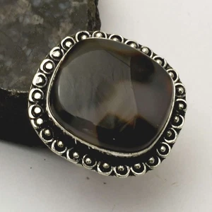 Montana Agate Gemstone Ethnic Handmade Ring Jewelry Gift US Size-7.25 AR 63389 - Imagen 1 de 1