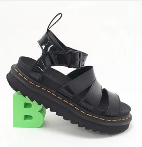 Dr Martens Blaire Black Patent Sandals UK Size 5 AW501 - Picture 1 of 15