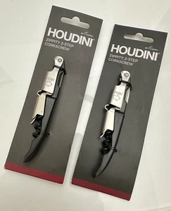 (2) Black HOUDINI ZIPPITY 2-Step Waiters Corkscrews - Picture 1 of 2