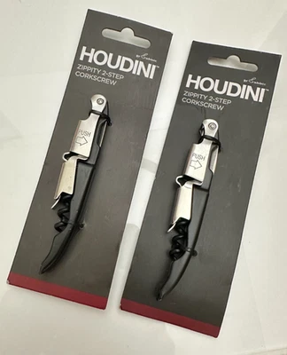 (2) Black HOUDINI ZIPPITY 2-Step Waiters Corkscrews - Image 1 of 2
