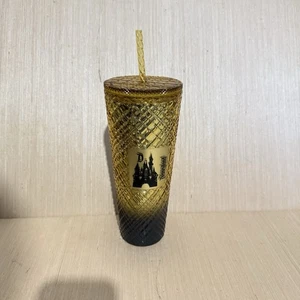 Disney Cinderella Castle Starbucks Tumbler 24oz Gold 2024 Preowned Great Condit. - Picture 1 of 13