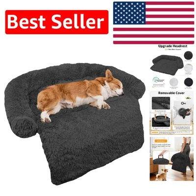 Luxuosa cama de cachorro de pelúcia macia calmante com capa removível lavável - 40,5x37 - Imagem 1 de 4