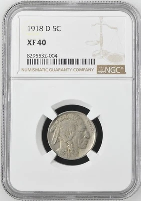1918 D Buffalo Nickel NGC XF-40 - Image 1 of 2