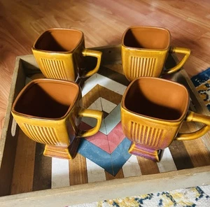 Style Eyes By Baum Bros Tasse Vintage MCM Steingut Becher Terrakotta Farbverlauf Braun - Bild 1 von 7