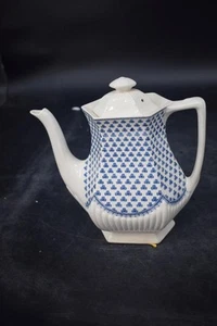 Adams Brentwood Coffee pot Blue Clover Real English Ironstone 24cm tall - Picture 1 of 5